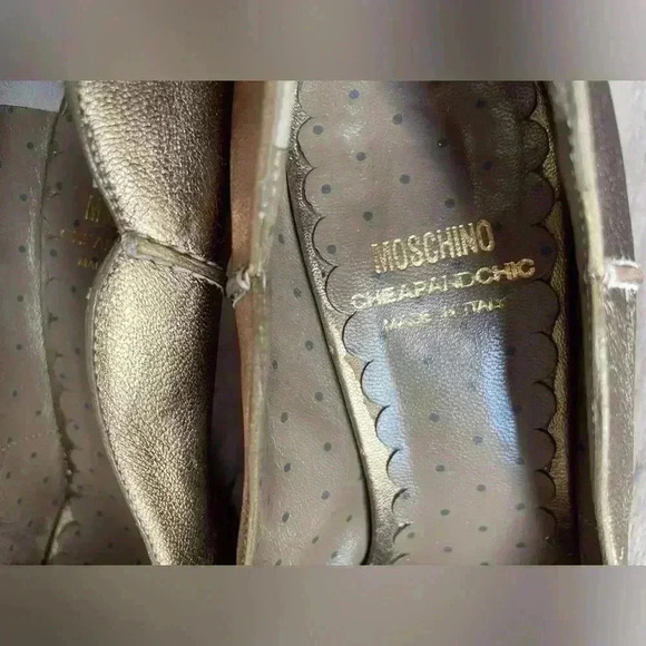Moschino Women’s Vintage Gold Pumps With Bows Shoes Size 7.5 - Picture 8 of 8